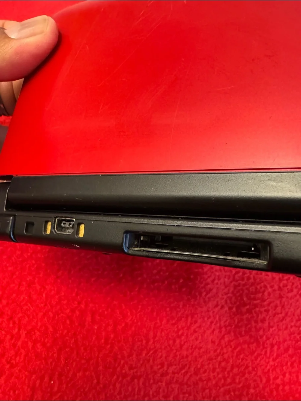 Nintendo 3DS XL Handheld Console Red + Charger W/SD Card Tested- ( Read